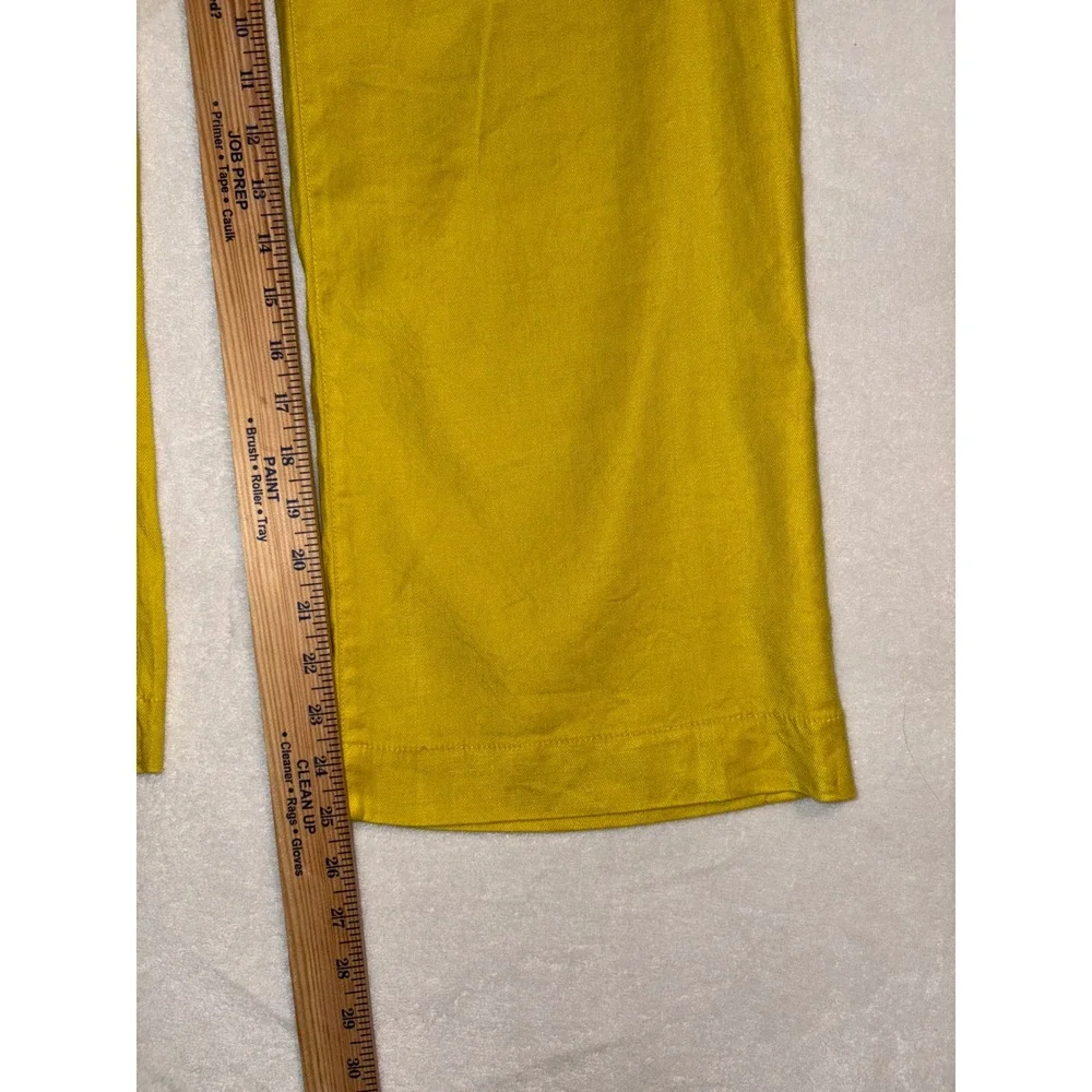 Maeve The Colette Wide Leg Cropped Pants Limelight Yellow Size 28 NWT - Picture 6 of 10